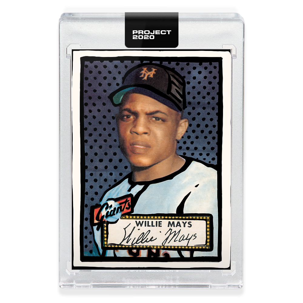 Topps PROJECT 2020 Card 166 - 1952 Willie Mays by Joshua Vides - Print Run: 3609